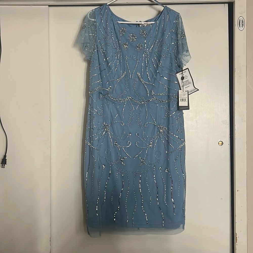 Adrianna Papell Beaded Floral Mini Dress